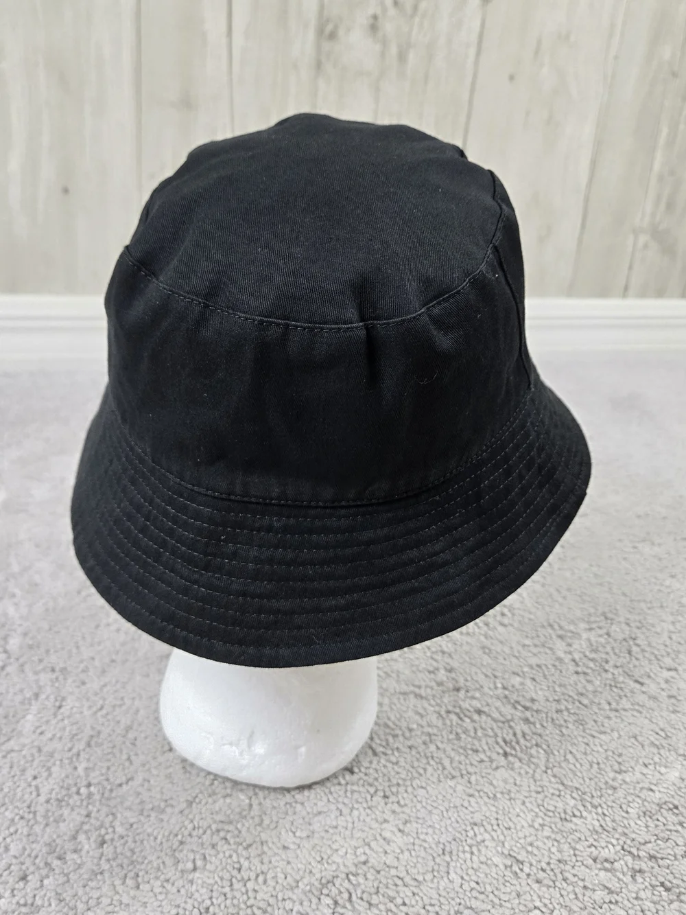 Disney Parks Reversible Bucket Hat Peace Sign Mickey Mouse Black All Over Print